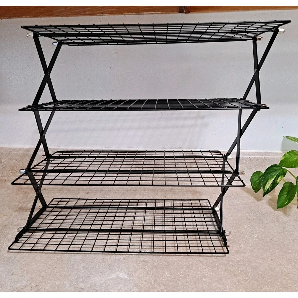 4-Tier Collapsible Cooling Rack Adjustable 3 Setting Design Stackable Cooling US